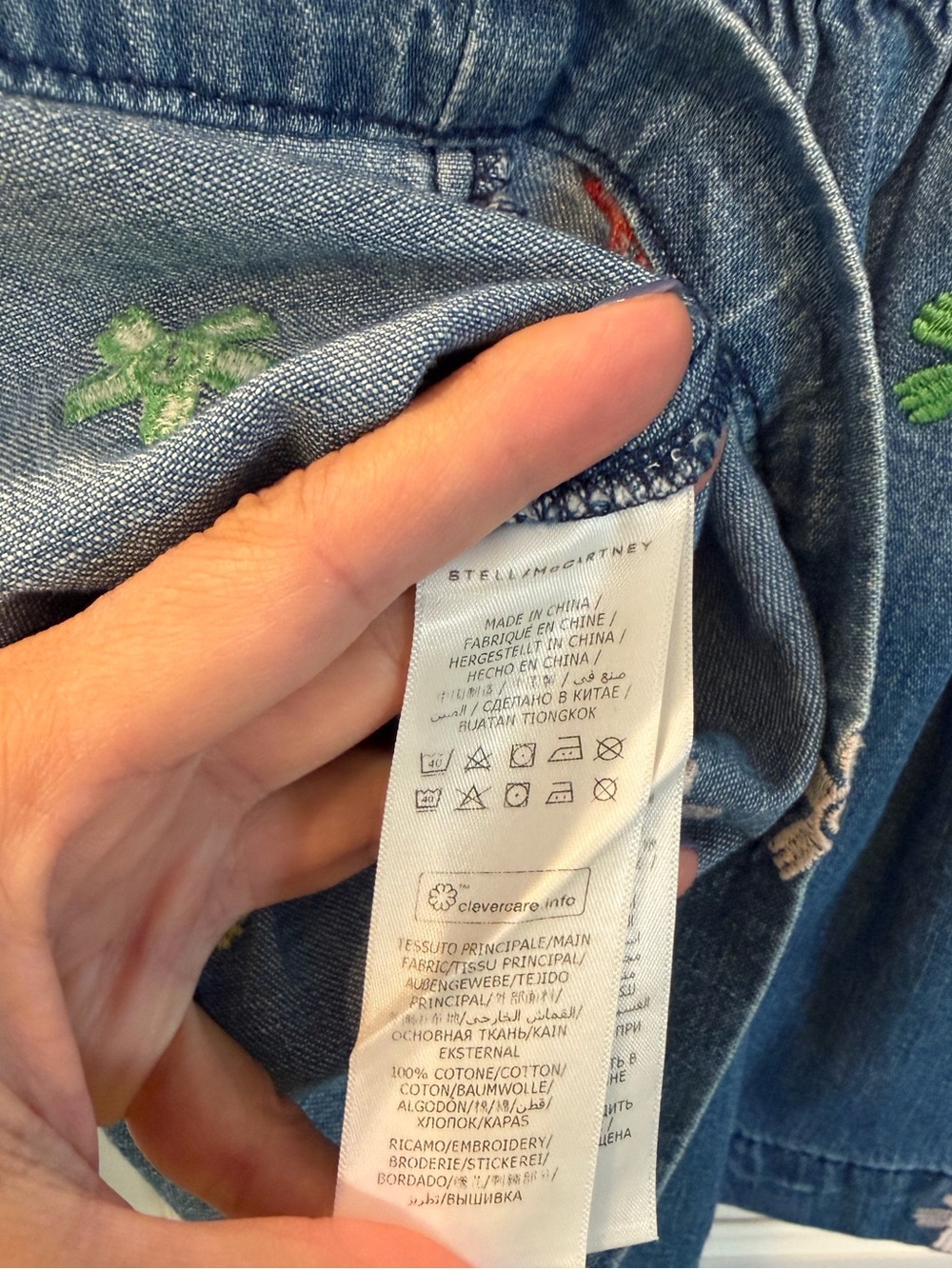 Stella McCartney Girls Denim Embroidered Dress - Picture 4 of 6